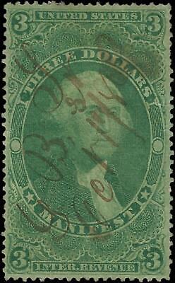 VEGAS - 1862-71 Revenue - Scott R86c - Cat= $55 - FN978