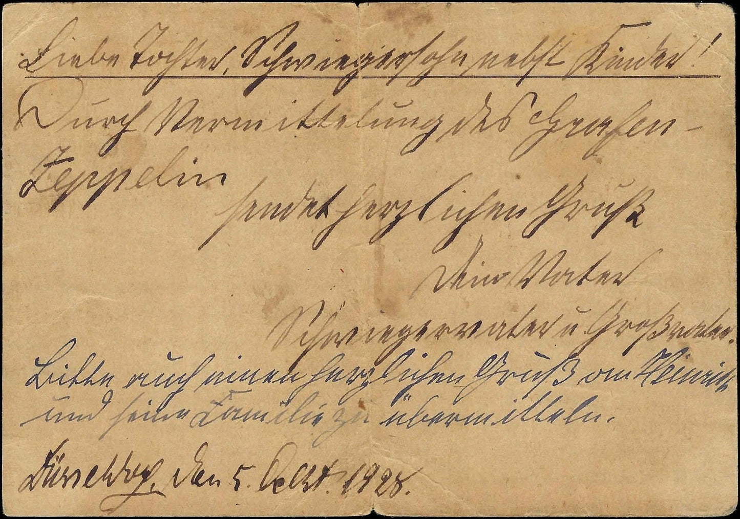 c1928 Zeppelin Transported Cover with Germany Scott c36 to St Louis - Crease