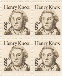1985 Henry Knox Block of 4 8c Postage Stamps, Sc#1851, MNH, OG