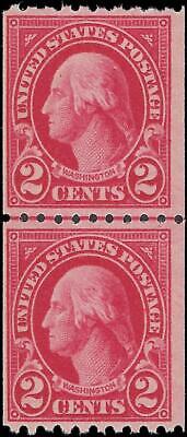 VEGAS - 1923 USA Washington Coil Joint Line Pair - Scott 606 - MNH, OG - Fresh!