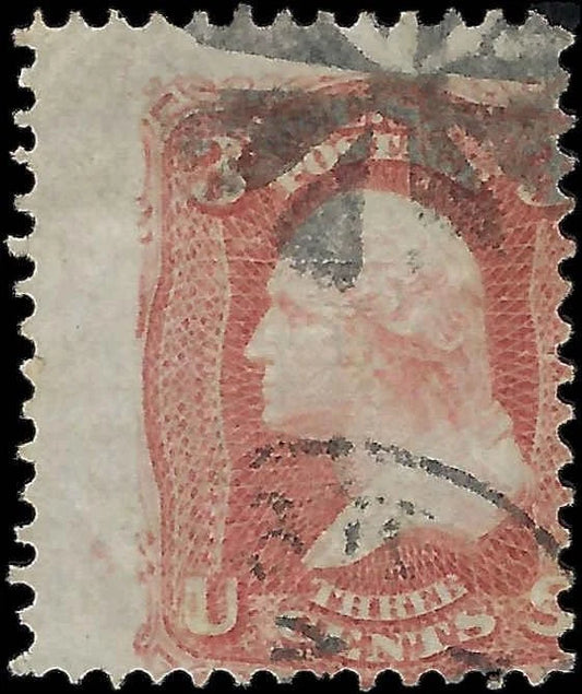 1868 USA - Scott 94 - 3c - with "F" Grill - Light Crease Lower Left