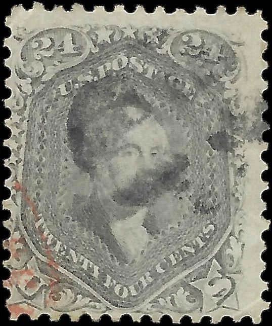 1862 USA - Scott 78b (Gray) Red Cancel - No Significant Flaws -READ -Cat= $475!