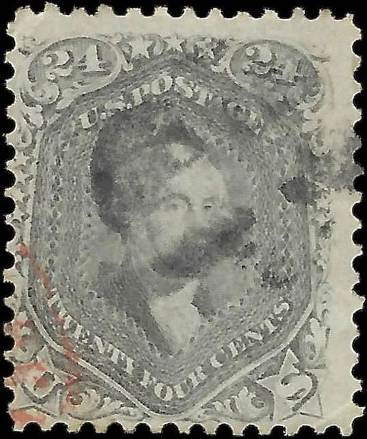 1862 USA - Scott 78b (Gray) Red Cancel - No Significant Flaws -READ -Cat= $475!