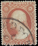 c1857 3c USA Washington - Sc# 26 - Type 3 - Used - Solid - FN1242
