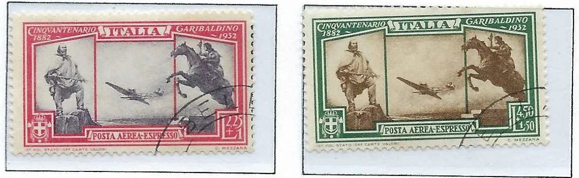 1932 Italy Air Post Expresso - Scott CE1-CE2 - Canceled - Quality! - Cat= $105