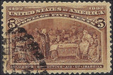 c1893 5c Columbian - Sc# 234 - Used with Very Nice Centering