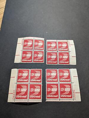 1971 Winged Airmail Envelope Plate Block Set of 4 Plate #34557 - Scott C79 MNH