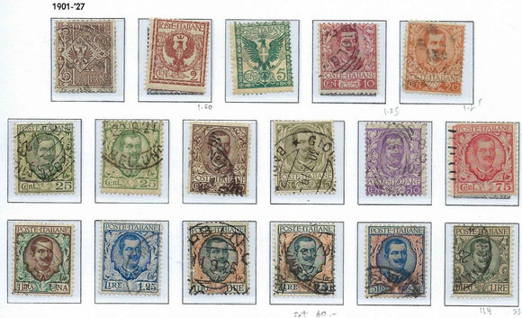 1901--26 Italy Full Set++ - Sc# 76-91, 114 - Used - Good Condition