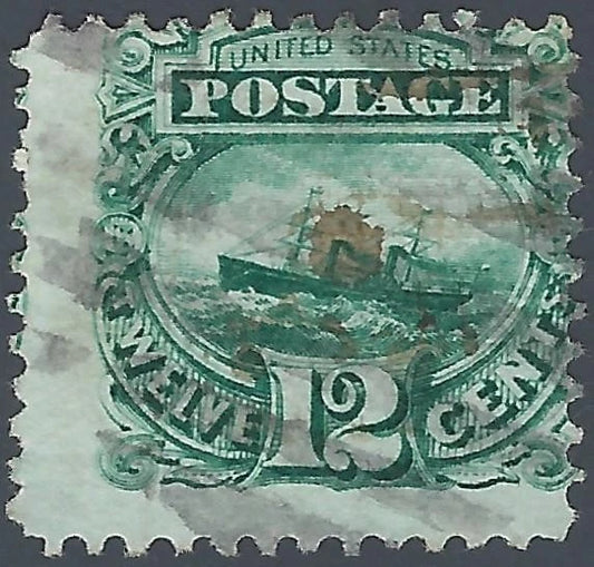 1869 USA - Scott 117 12c - Crease vertical left side - Couple of Torn Perfs
