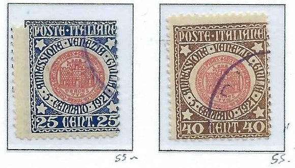 1921 Italy - Better Cat Value -Sc# 131-132 - Used; Cat= $110!