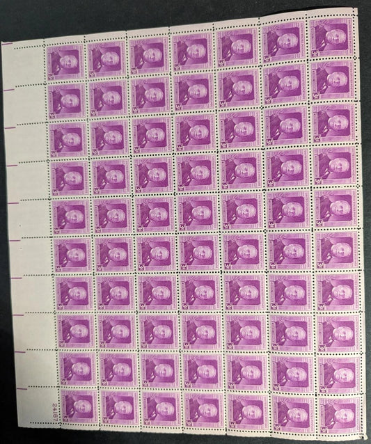 1950 USA Samuel Gompers 3c Sheet -Scott 988 -MNH, Undisturbed OG -Corner Flaw