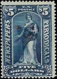 c1896 - Scott PR121 Newspaper Periodical Stamp $5 - MH, OG
