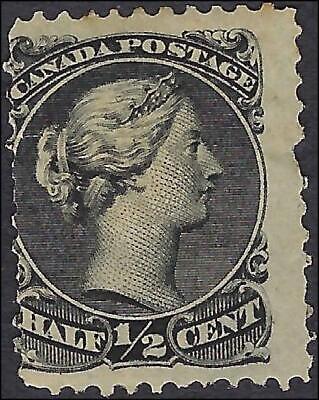 VEGAS - 1868 Canada Queen Victoria- 1/2c - Sc# 21 - MH, OG -Small Tear Pull Perf