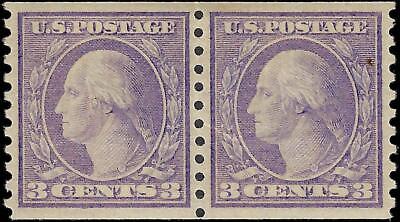 VEGAS - 1917 Washington 3c - Scott 493 MH, Original Gum - Type 1 Pair - VF-XF!
