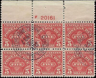 VEGAS - 1930 Postage Due Plate Block Of 6 - Scott J77b Dry - Used - P11