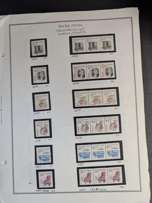 USA Transportation & Other Coils on Pages in Mounts - MNH - See 21 Photos