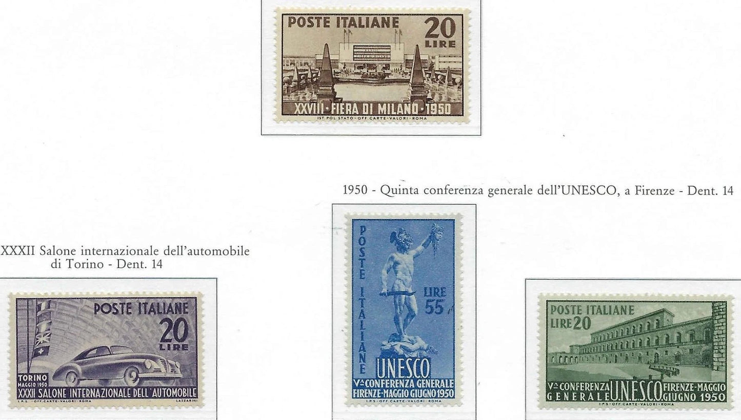 1950 Italy -Scott 531-534 - Clean Undisturbed OG! - Post Office Fresh! -Cat= $83