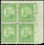 c1931 - Sc# 692 President Hayes Plate Block of 4 - MH, OG