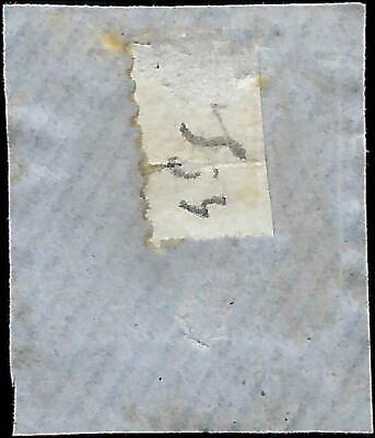 VEGAS - 1851-52 Tuscany Italy 6 Crazie Stamp - (Prob) Scott 7 On Paper
