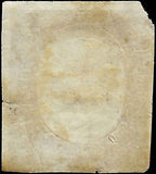 1854 Sardinia Italy 40c Rose Stamp -Sc# 9 - Corner Flaw, Edge & Pin Tear - Used