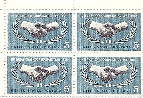 1965 Int'l Cooperation Year Block of 4 5c Postage Stamps, Scott1266, MNH, OG