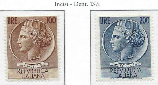 1954 Italy Full Set -Scott 661-662 - Clean Undisturbed OG! - Cat= $125