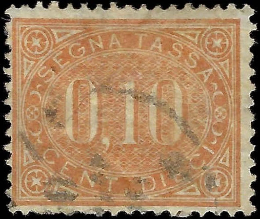 1869 Italy Postage Due - Scott J2 - Canceled - Possible Thin - Cat= $80!