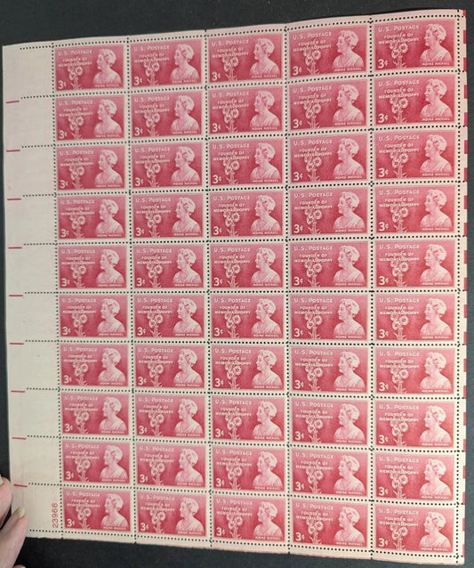 1948 USA Poppy Plant 3c Sheet -Scott 977 -MNH, Undisturbed OG -No Sig Flaws