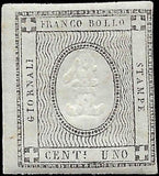 1861 Sardinia Newspaper 1c Stamp - 3 Margins! - Sc# P1 - FV640