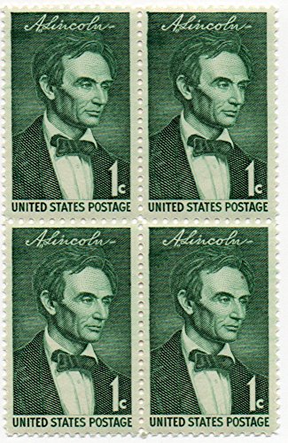 1958 -59 Lincoln Block Of 4 1c Postage Stamps, Scott1113, MNH,OG