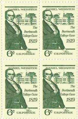 1969 Daniel Webster Block of 4 6c Postage Stamps, Scott1380, MNH, OG