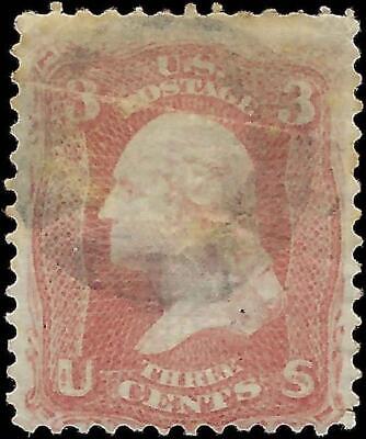 VEGAS - 1868 Washington 3c - Scott 94 With F Grill - No Hidden Flaws