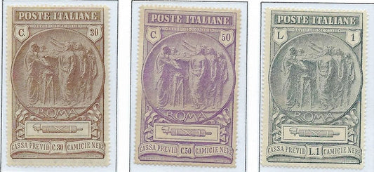 1923 Italy Stamp Set - Scott B17-B19 - MH, OG - Solid -Cat= $97