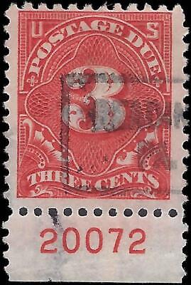 VEGAS - 1917 Postage Due 3c - Scott J63 - Used With Plate Number - P11
