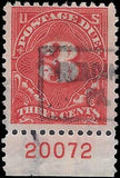 VEGAS - 1917 Postage Due 3c - Scott J63 - Used With Plate Number - P11