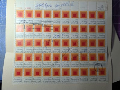 7 Autographed USA Sheets by Designer & Others incl Sec'y of Navy - See 5 Photos