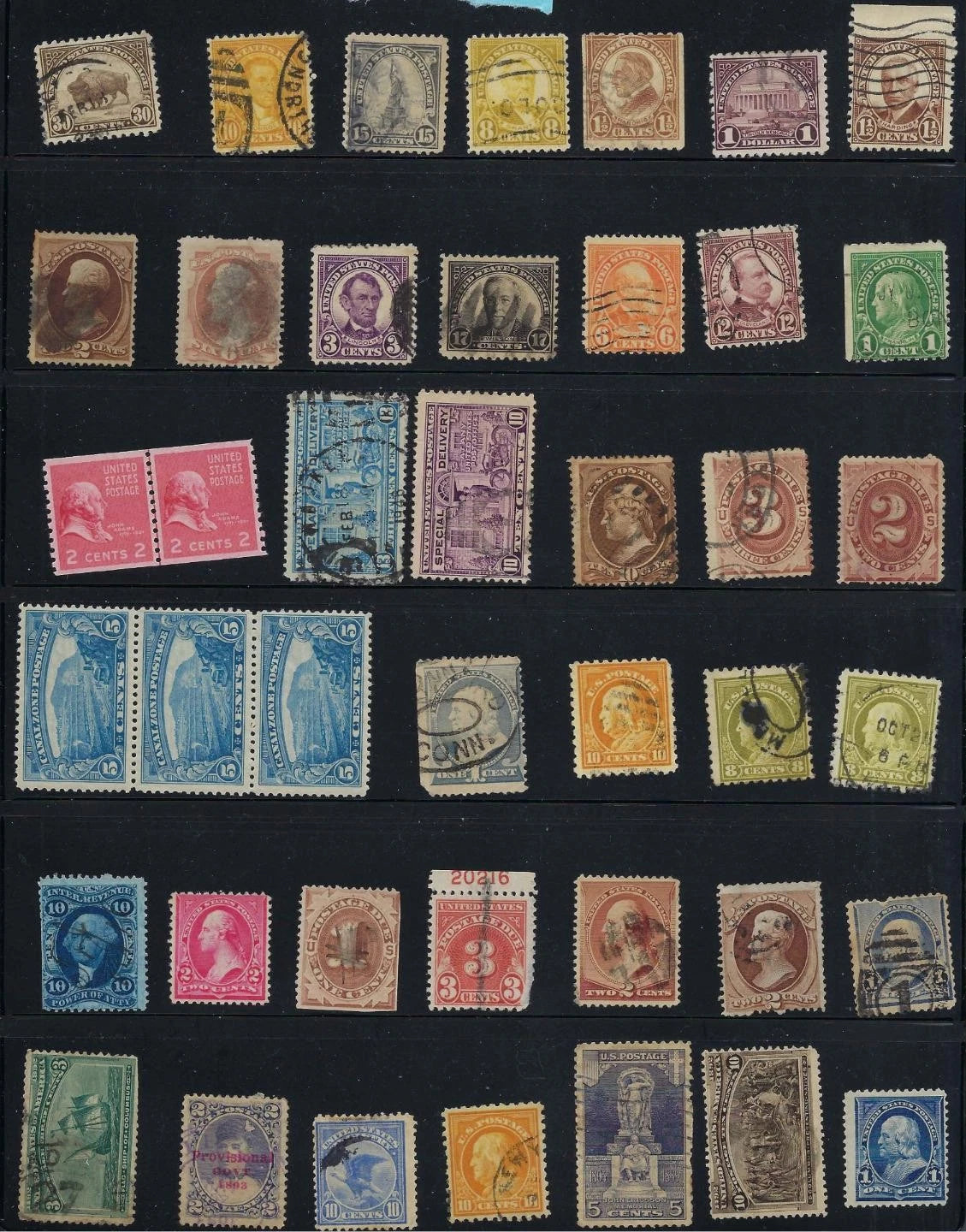 Mix of Older USA Stamps - Unidentified - Some Flaws - Some Better