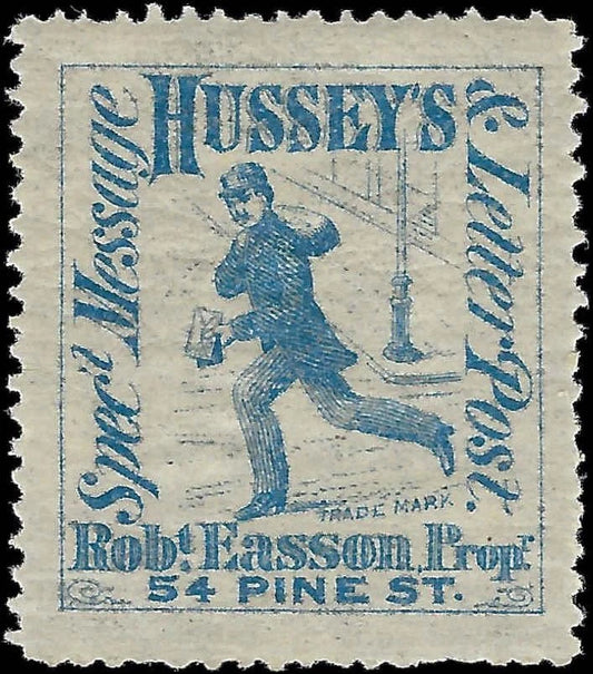 Hussey's Special Message Post 87L59 Blue Perf Easson OG NH New York Local 1877 I