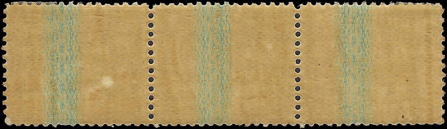 c1895 - Queensland, Australia - Scott # 101, strip of 3 (No WM) - MNH, Dist on 1
