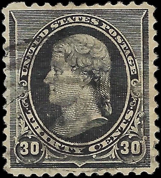 1890 USA - Scott 228 - 30c - Well Centered - Light Cancel - Thin