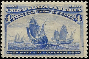 c1893 - Scott 233 4c Columbian Stamp Mint, No Gum - Clean & Beautiful!