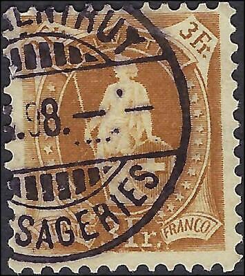VEGAS - 1898 Switzerland - Sc# 88, 3F - Used - 11.5x-11.75 - No Visible WM