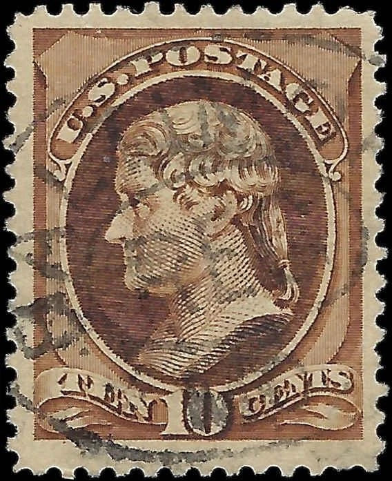 1879 USA - Scott 187 10c Excellent Centering with Centered Registered Cancel