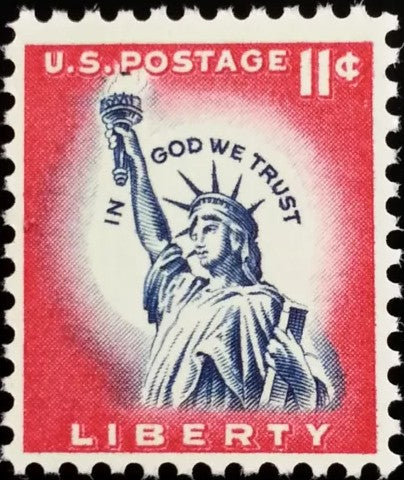 1954 Statue of Liberty Single 11c Postage Stamp - Scott 1044a - MNH, OG