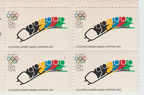 1972 11th Winter Olympics Bobsledding Block of 4 8c Stamps - Scott1461 - MNH,OG