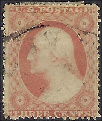 VEGAS - 1857 USA Washington 3c - Scott 26 - Dull Red - Nice Centering!