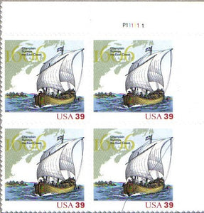 2006 Samuel de Champlain Plate Block of 4 39cS Postage Stamps, Sc#4073, MNH, OG