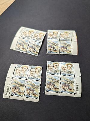 VEGAS - 1978 Wright Airmail Plate Block Set of 4 -Scott C91, C92 Pl#38860 MNH