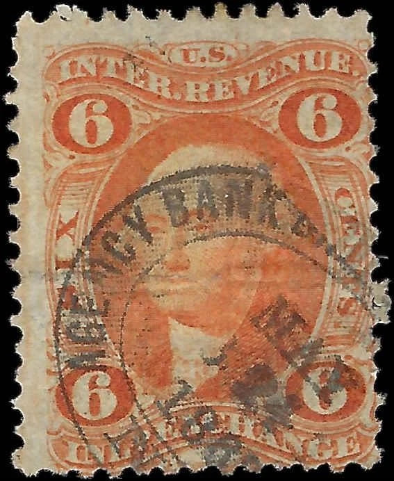 1862 USA - Scott R30 - Revenue - with Agency Bank Stamped Date Cancel