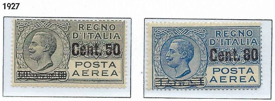1927 Italy Air Post -Scott C10-C11 - MH, OG - Nice!